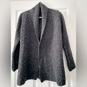 Grey Textured Wool Cashmere Sweater